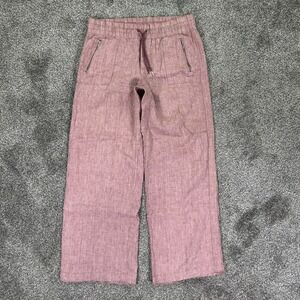 Athleta Cabo Linen High Rise Wide‎ Leg Pants Womens 16 Tall Tawny Orchid Rose